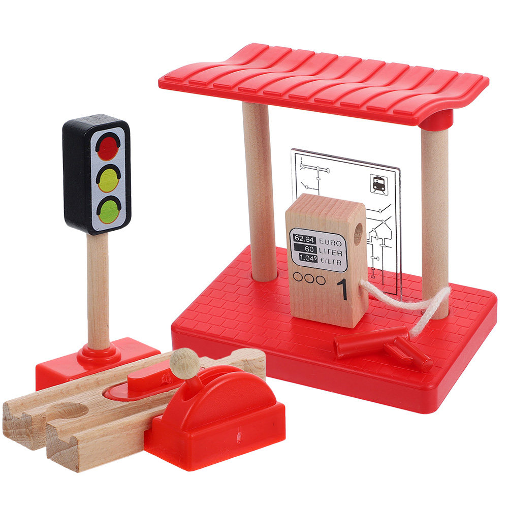 Toy Train Track Set - 1Set Wooden Train Track Accessories Set