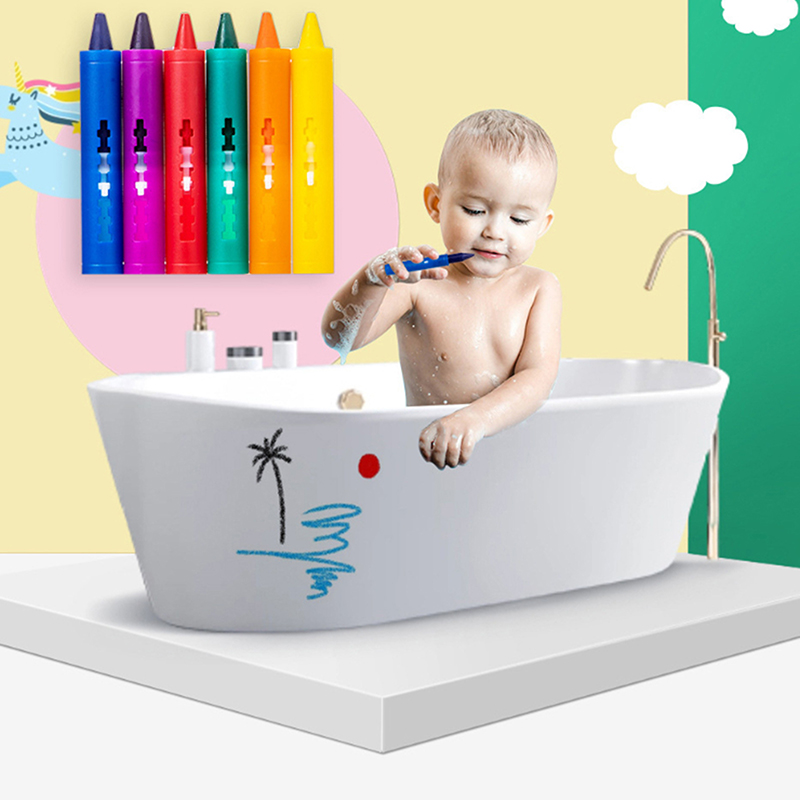 6colors Washable Bath Crayons  - огляд і ціна Kids Toys Drawing Easy