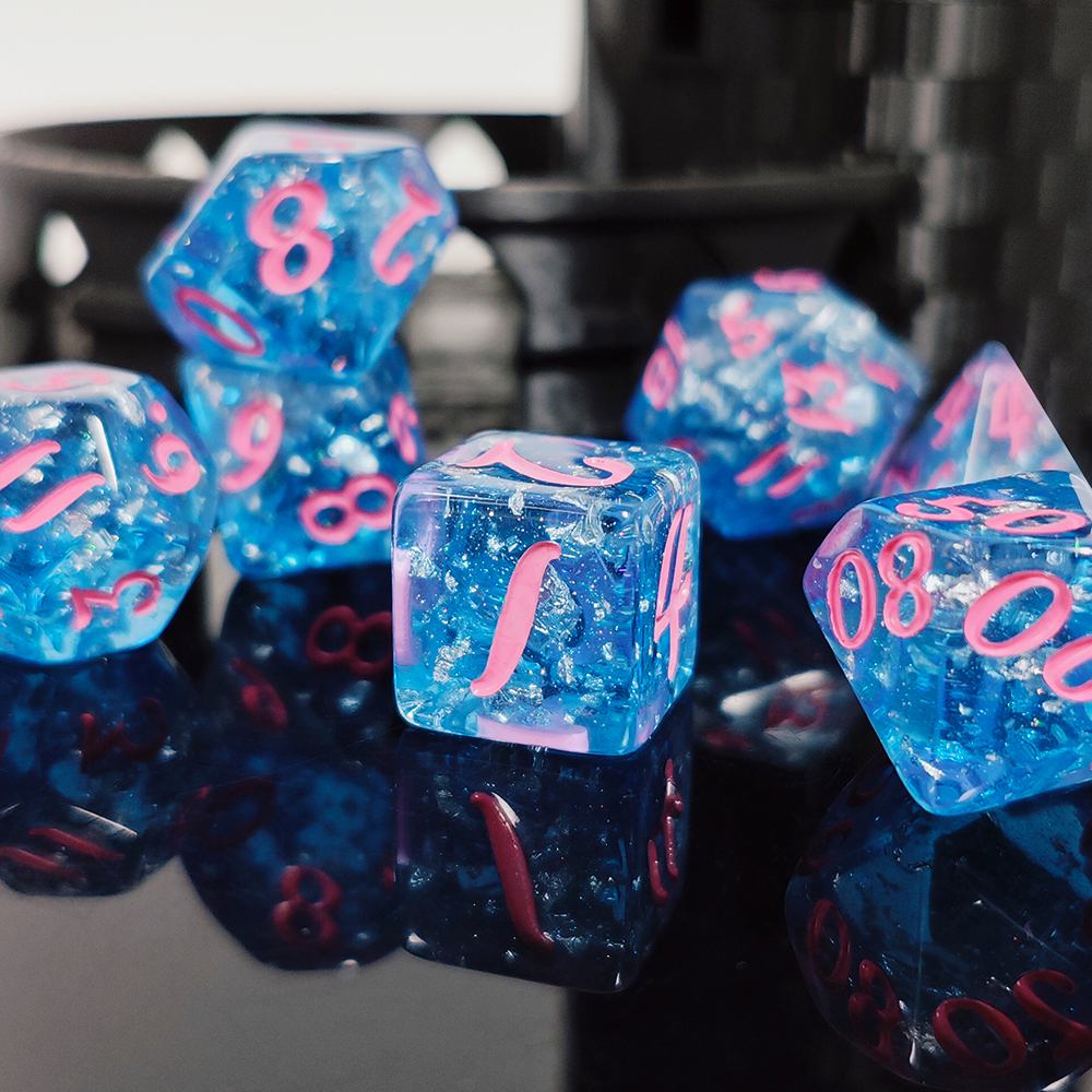 7Pcs/set Blue Color Resin Dice - огляд і ціна Kids Toys Entertainer