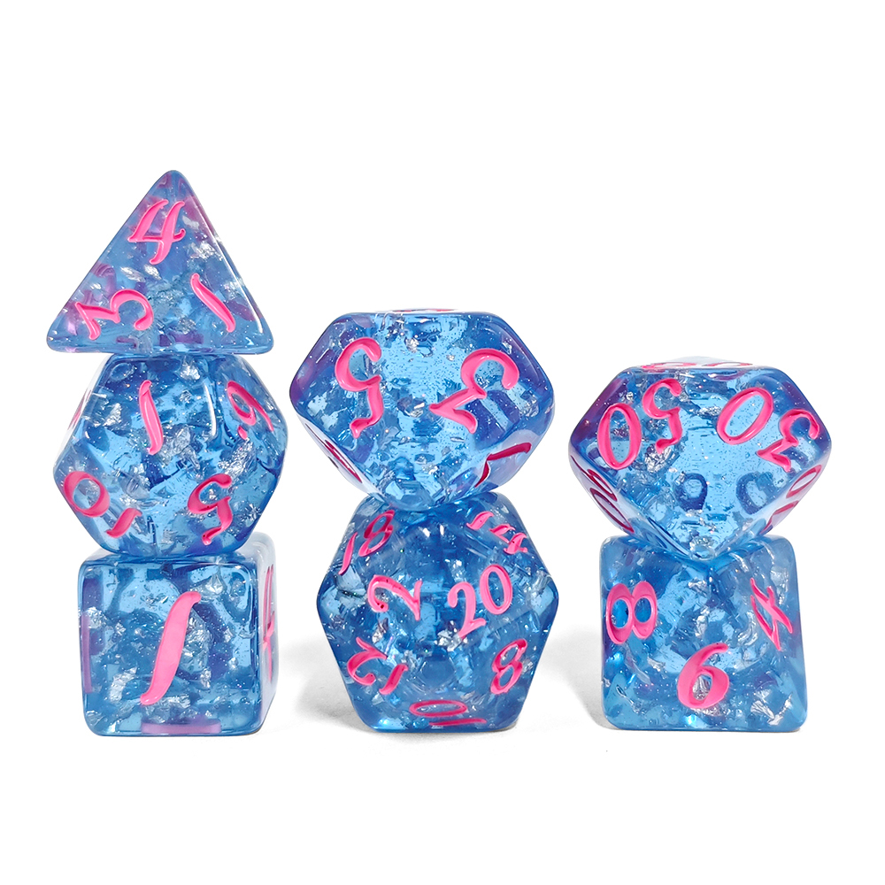 7Pcs/set Blue Color Resin Dice - огляд і ціна Kids Toys Entertainer