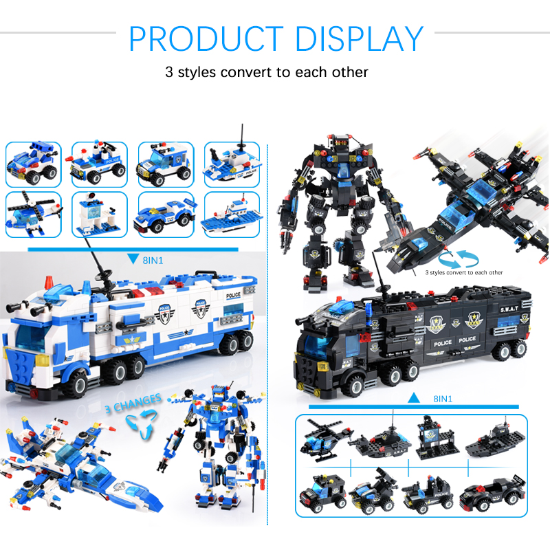 825+PCS Creative City Police B - огляд і ціна Kids Toys Under £5