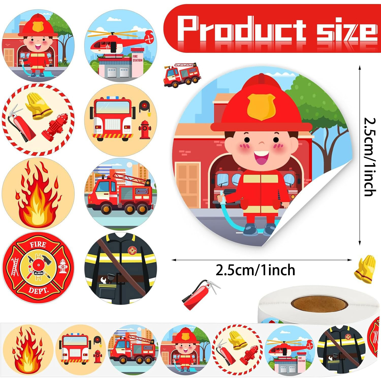 500Pcs Police Stickers Firefig - огляд і ціна Kids Toys Names