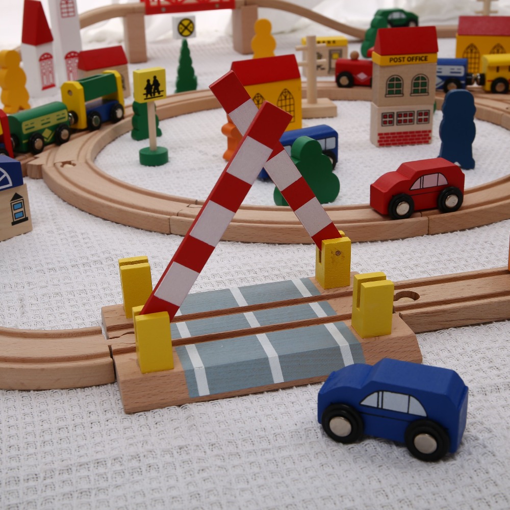 Wooden train set with track sl - огляд і ціна Toy Train Track Set