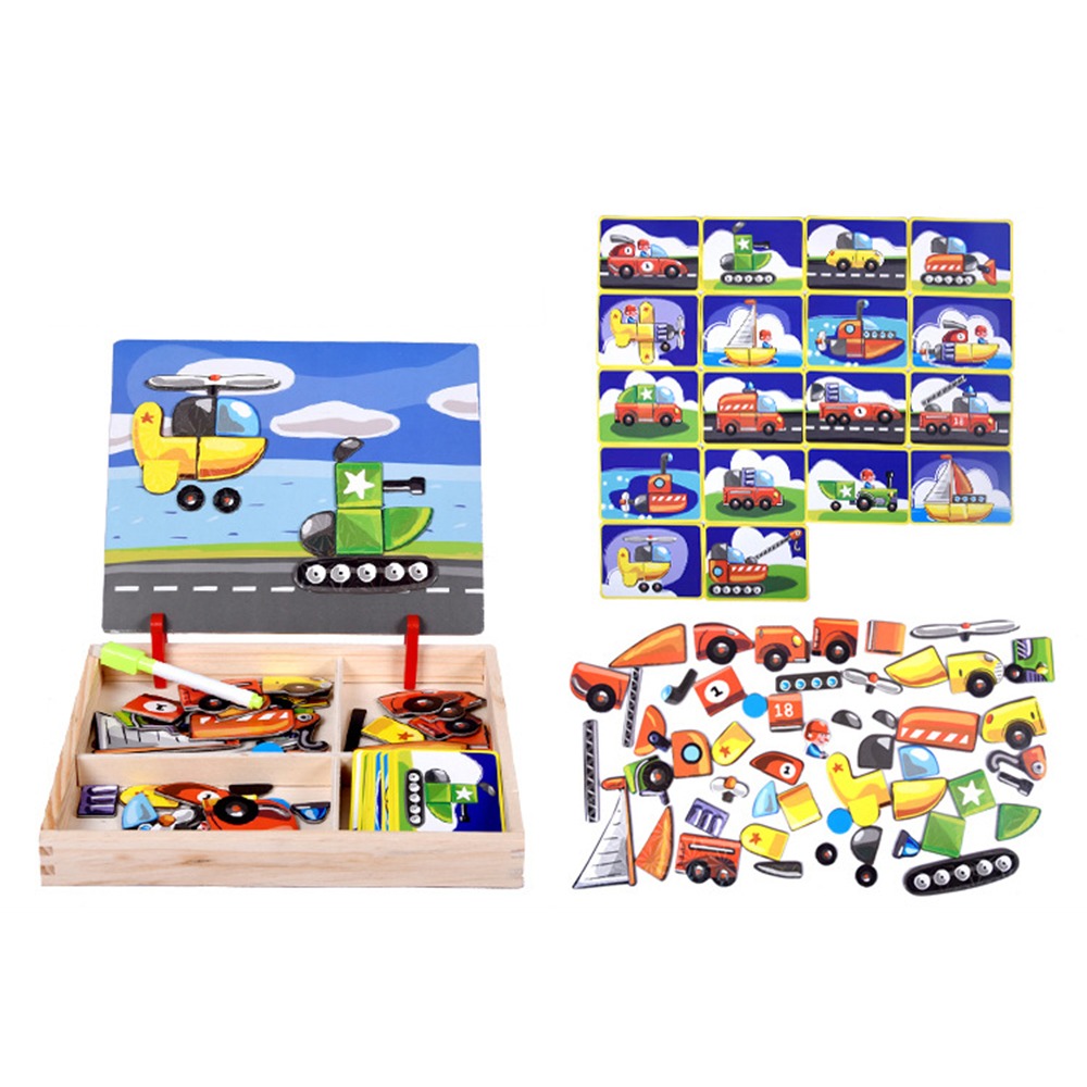 Wood Magnetic 3D Puzzles with  - огляд і ціна Kids Toys Drawing Easy