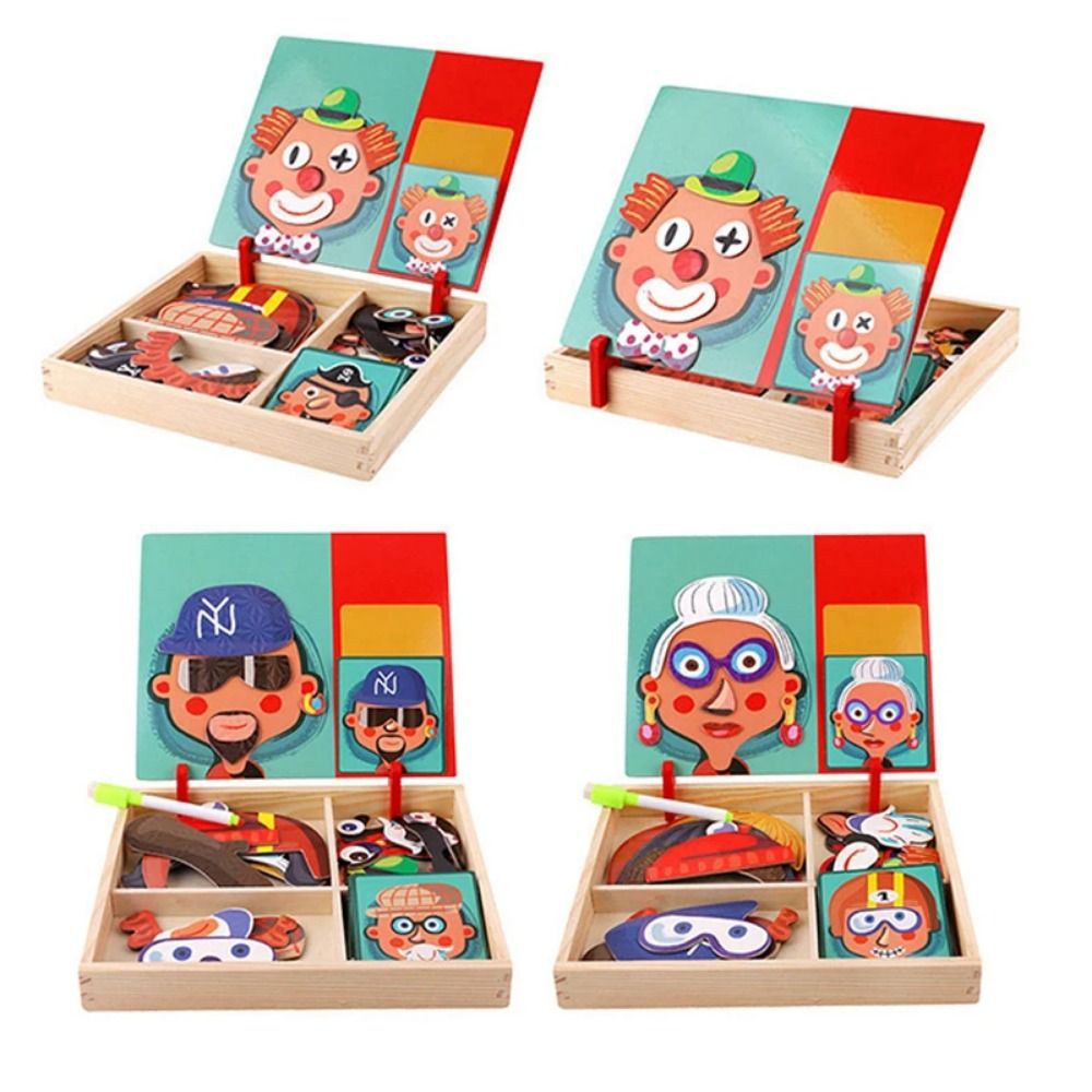 Wood Magnetic 3D Puzzles with  - огляд і ціна Kids Toys Drawing Easy