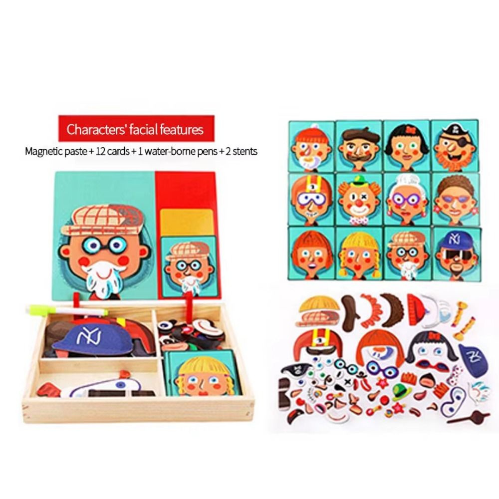 Wood Magnetic 3D Puzzles with  - огляд і ціна Kids Toys Drawing Easy