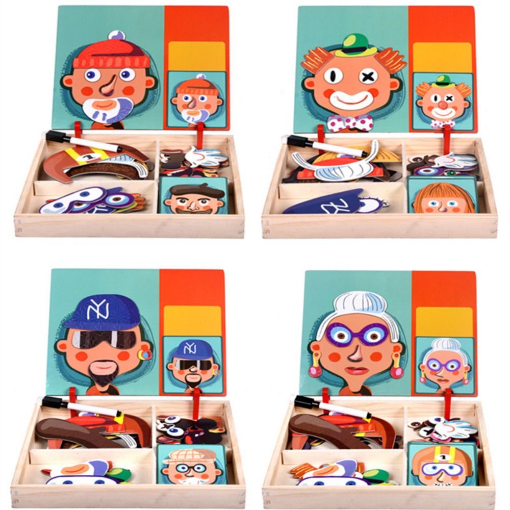 Wood Magnetic 3D Puzzles with  - огляд і ціна Kids Toys Drawing Easy