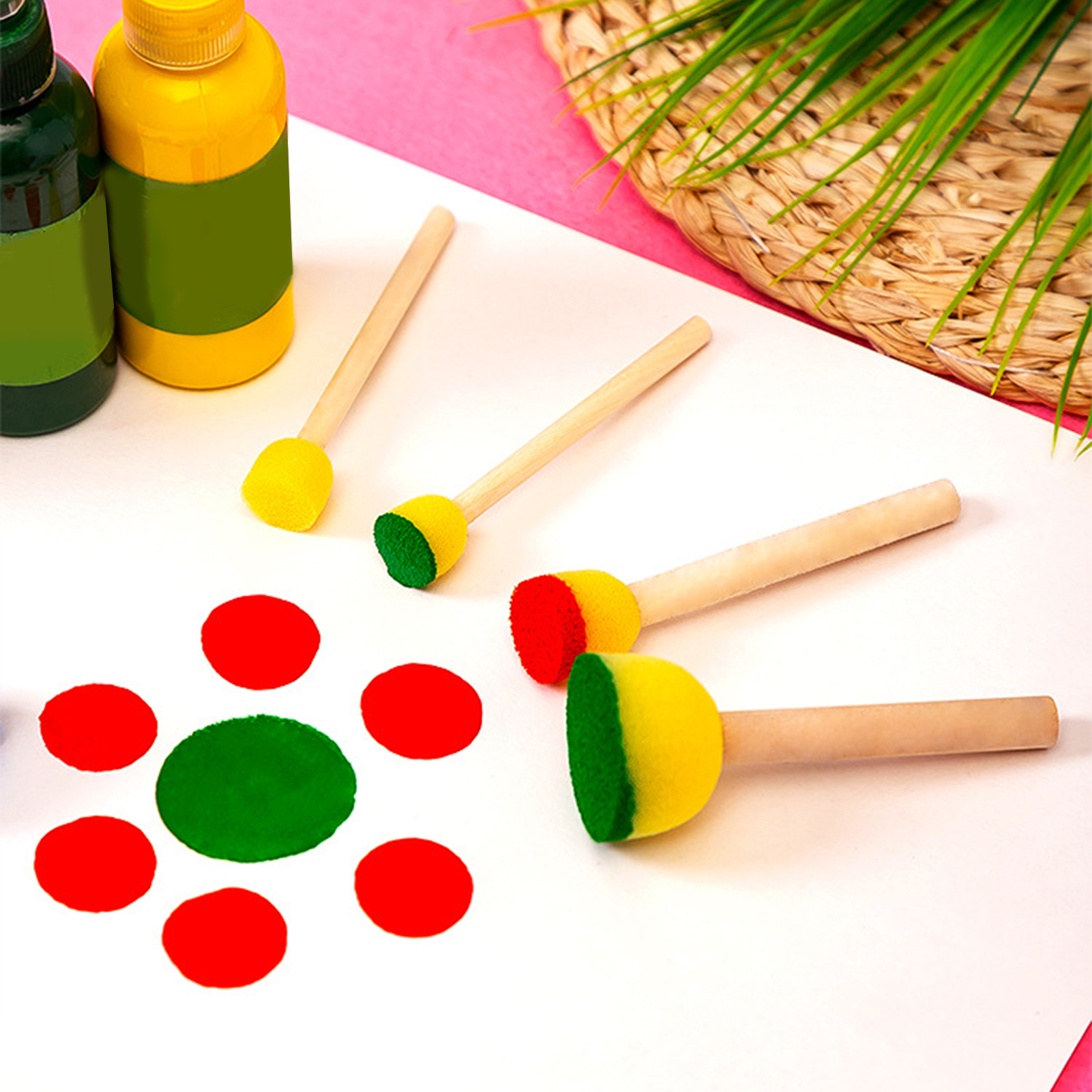 5pcs Round Stencil Sponge Wood - огляд і ціна Kid Toys And Craft