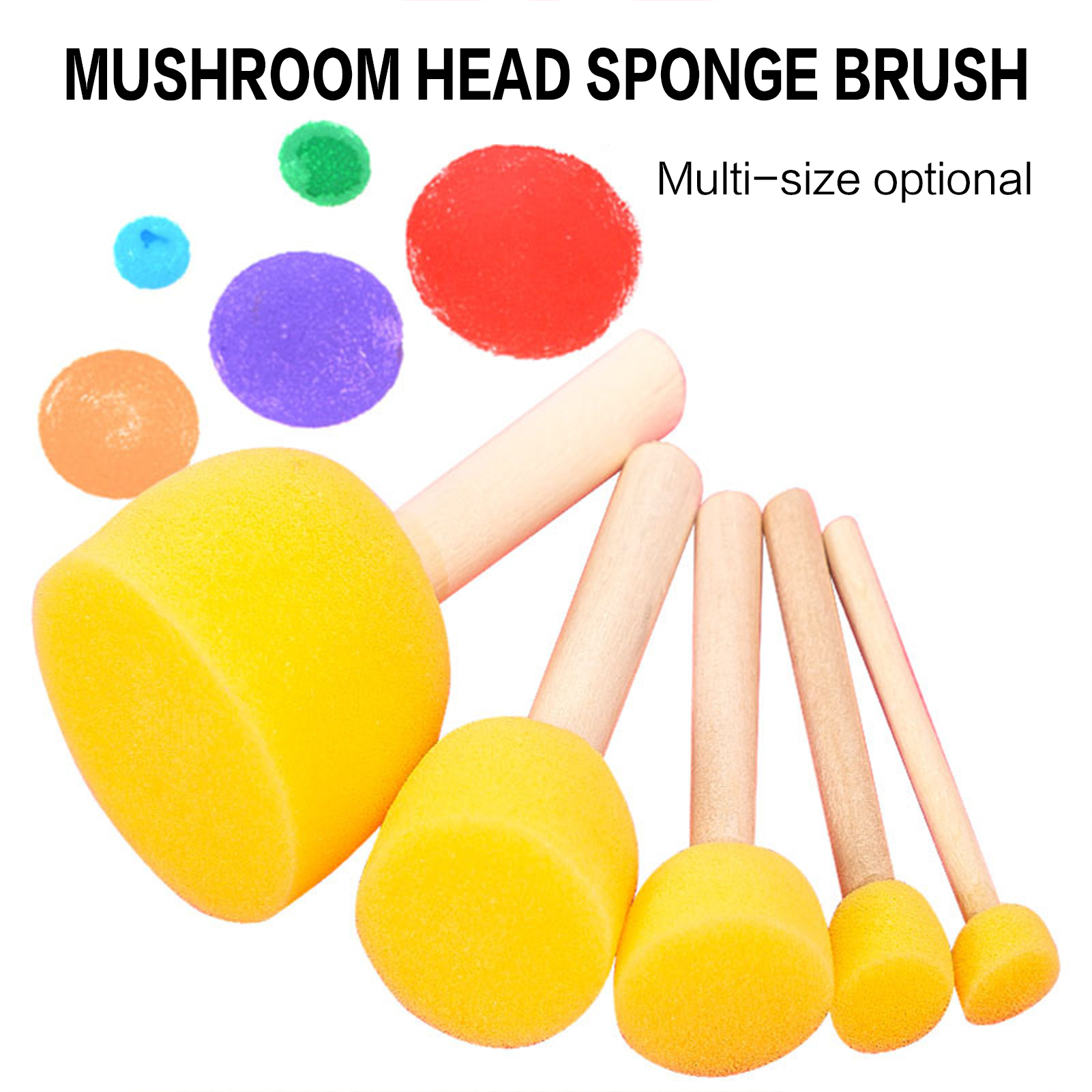 5pcs Round Stencil Sponge Wood - огляд і ціна Kid Toys And Craft