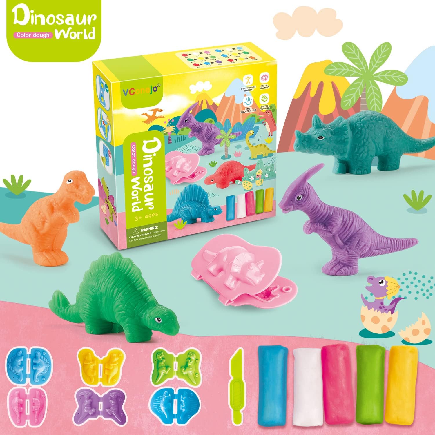 Dinosaur Color Dough Toys Set  - огляд і ціна Kids Toys Set