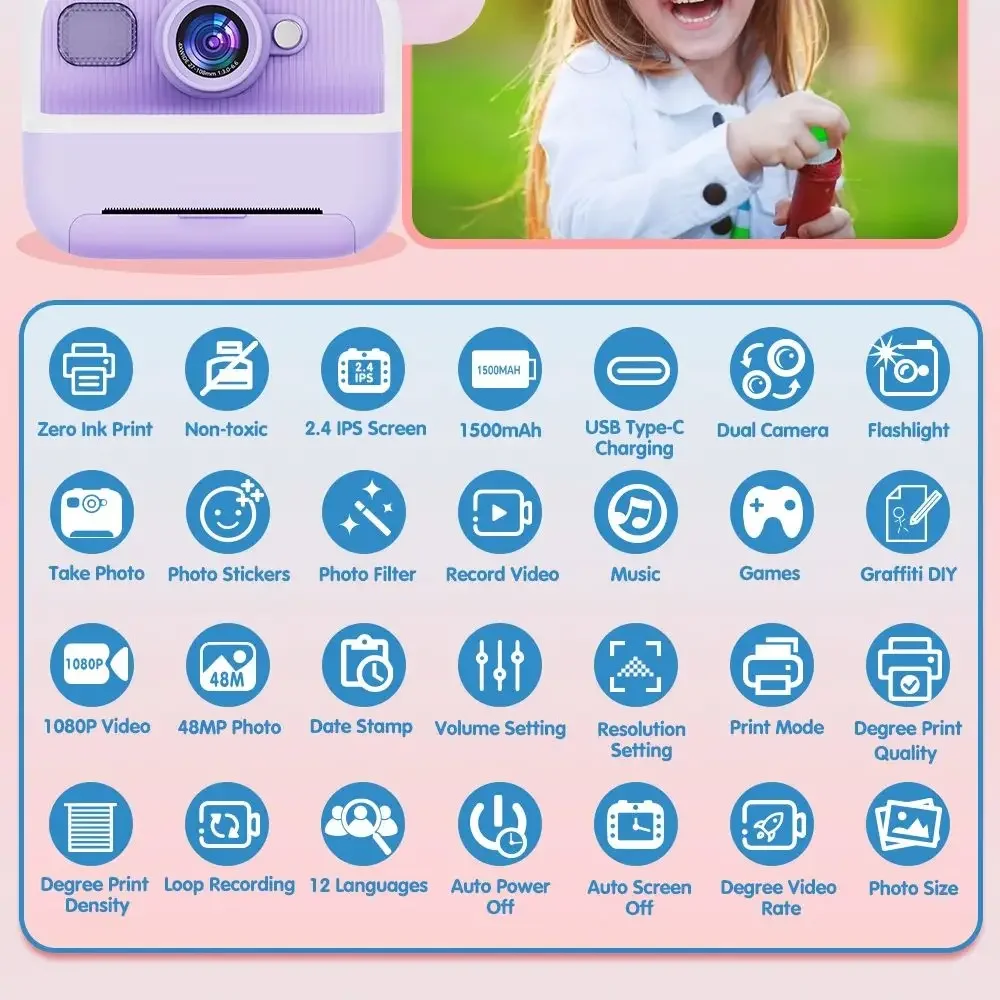 Kids Mini Instant Print Camera - огляд і ціна Kids Toys Videos