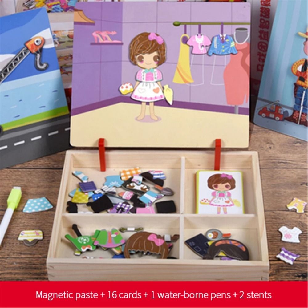 Wood Magnetic 3D Puzzles with  - огляд і ціна Kids Toys Drawing Easy